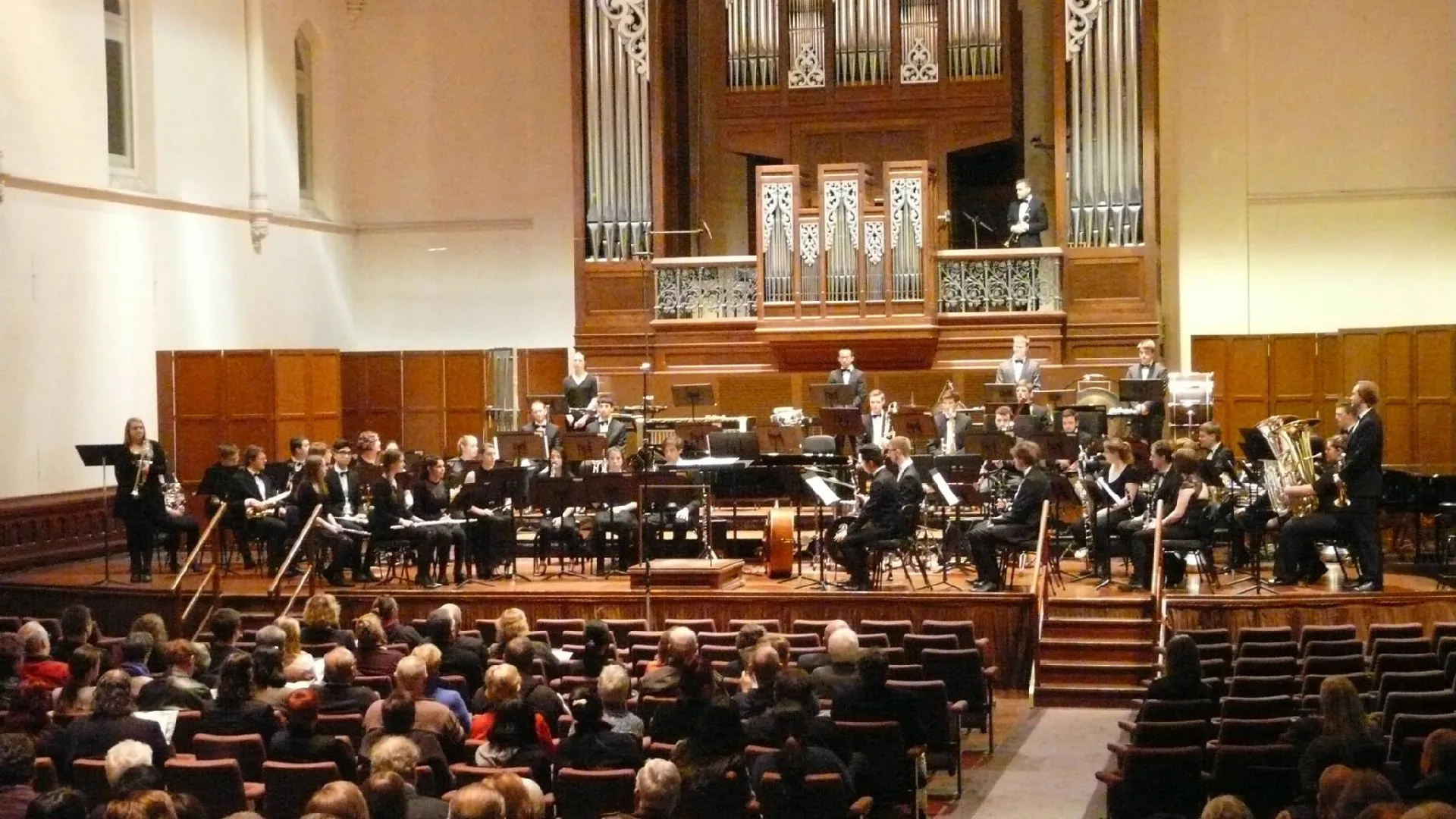 The Elder Conservatorium Wind Orchestra performing Centenary Fanfare.