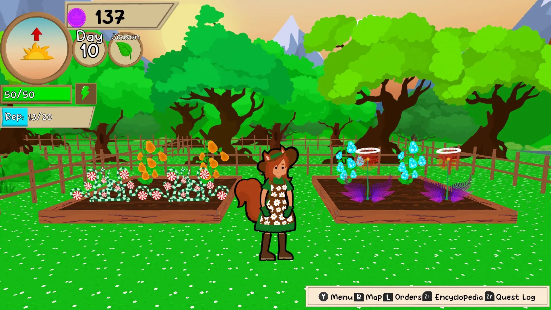 Lucie, the main character, in her garden.